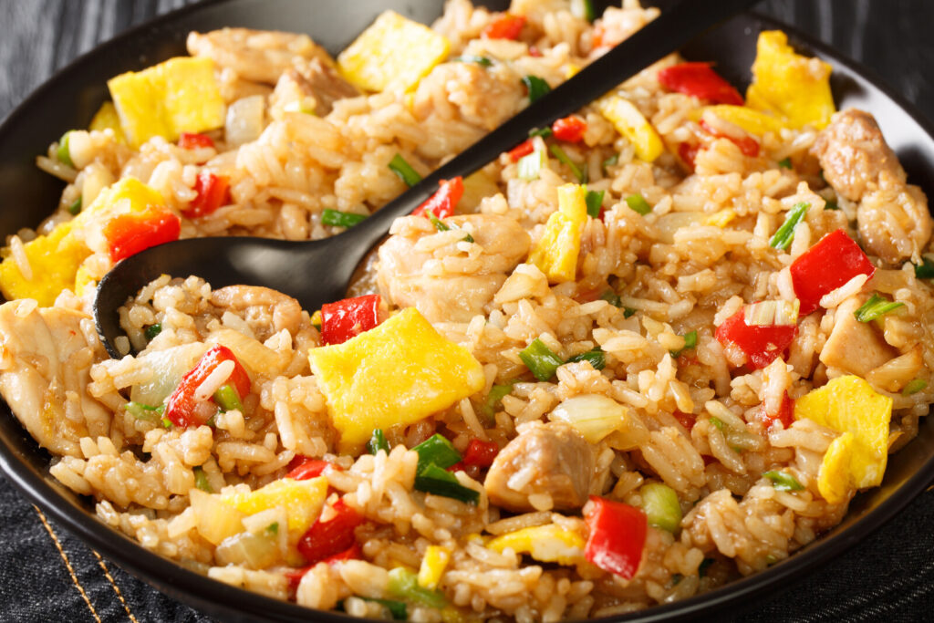 Arroz chaufa, a peruvian fried rice, one of the best rice dishes