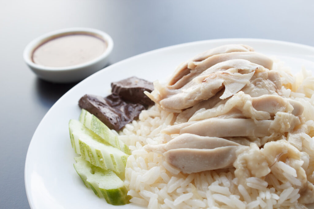 Hainanese chicken rice, one of the best rice dishes