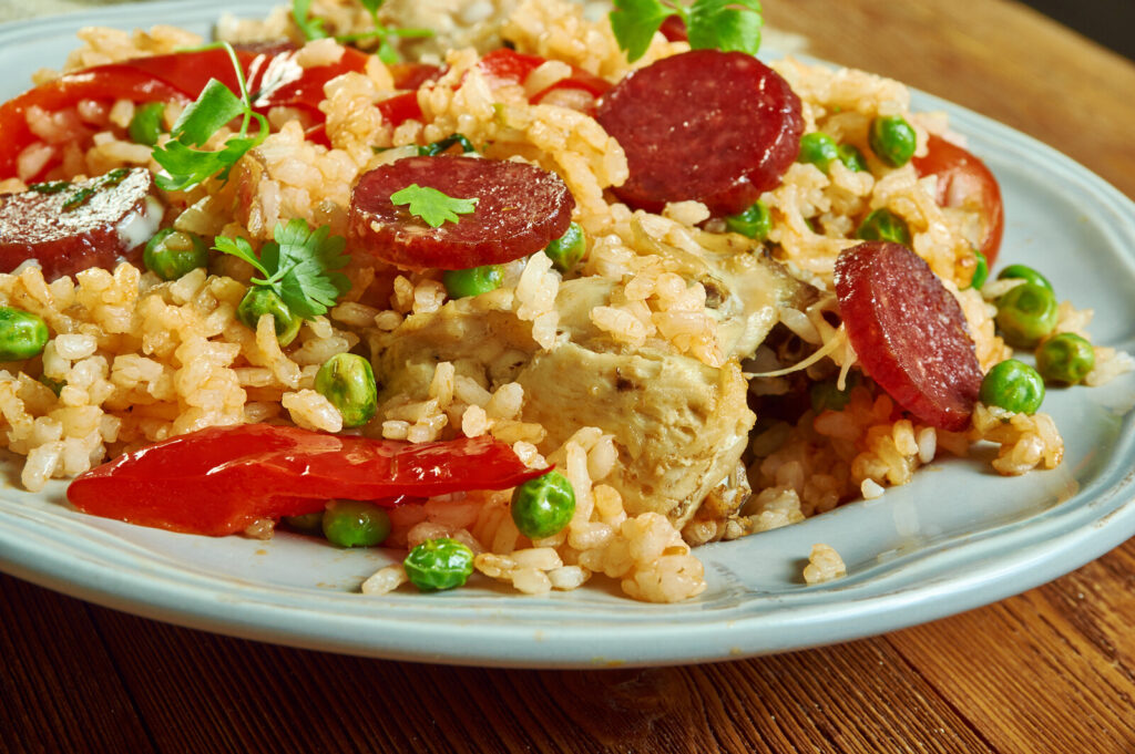 chicken and chorizo jambalaya, one of the best rice dishes