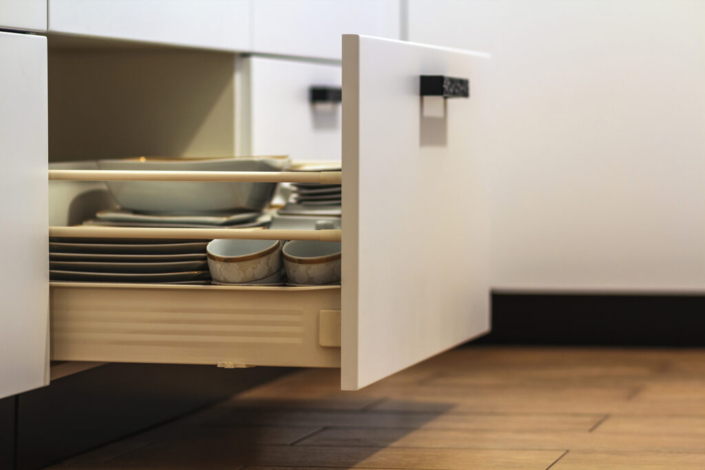 closeup image of an organized kitchen drawer