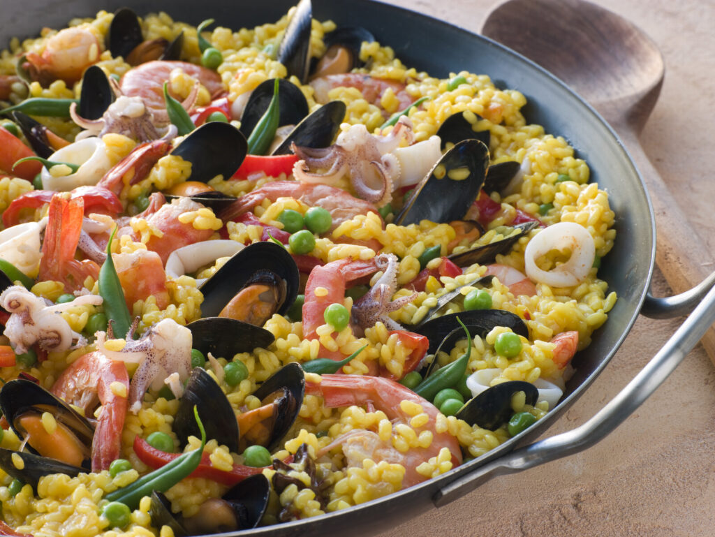 seafood paella, one of the best rice dishes