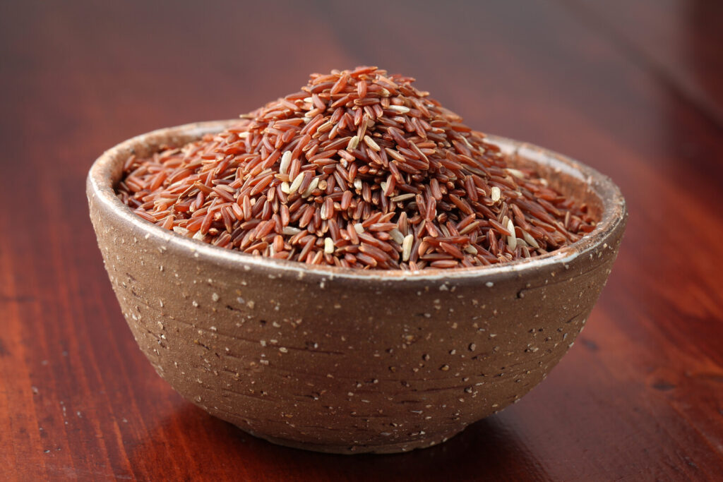 a bowl of red rice