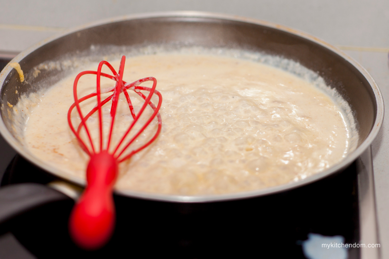 white sauce for the cheesy baked macaroni recipe